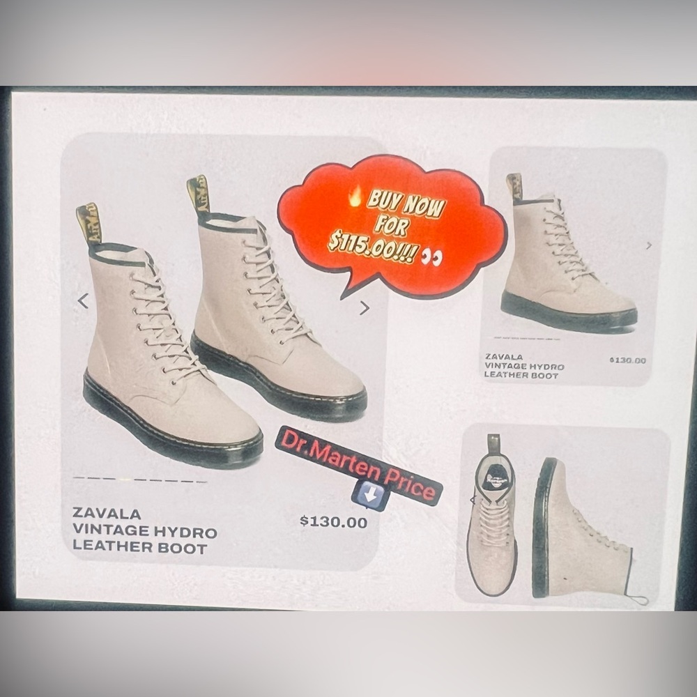 Dr. Martens Blush Pink Zavala Vintage Hydro Leather Boots